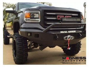 GMC Sierra 1500 Stealth Front Winch Bumper Pre-Runner Guard - Smittybilt XRC - Raw Steel WARN M12000 - (2014-2015)